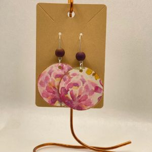 Earrings floral- purple