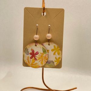 Earrings circle floral