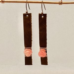 Earrings -leather/roses