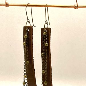 Earrings-leather/chain