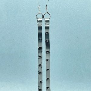Earrings-metal bar w/hearts