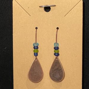Earrings-bronze teardrops