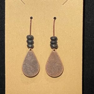 Earrings-bronze teardrops