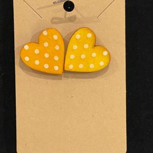 Earrings-wooden hearts small