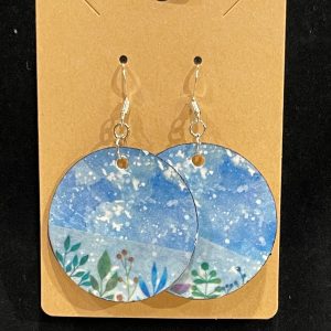 Earrings-mixed media collage