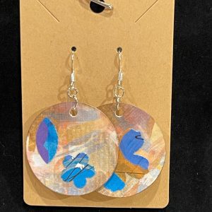 Earrings mixed media collage