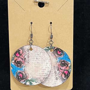 Earrings mix, media collage roses