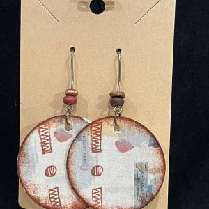 Earrings, mixed media collage