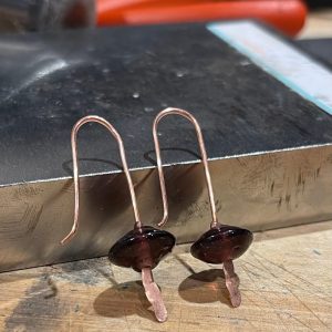 Earrings - stick w/glass bead
