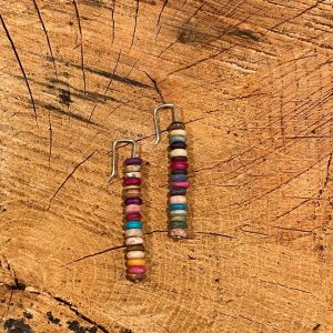 Earrings- multicolored bone