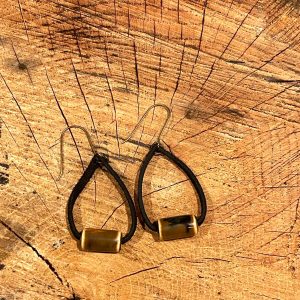 Earrings-leather/stone