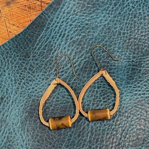 Earrings-leather/stone