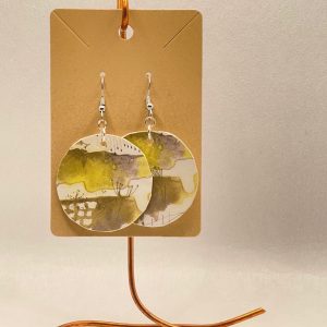 Earrings-mixed media collage