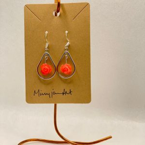 Earrings - coral roses